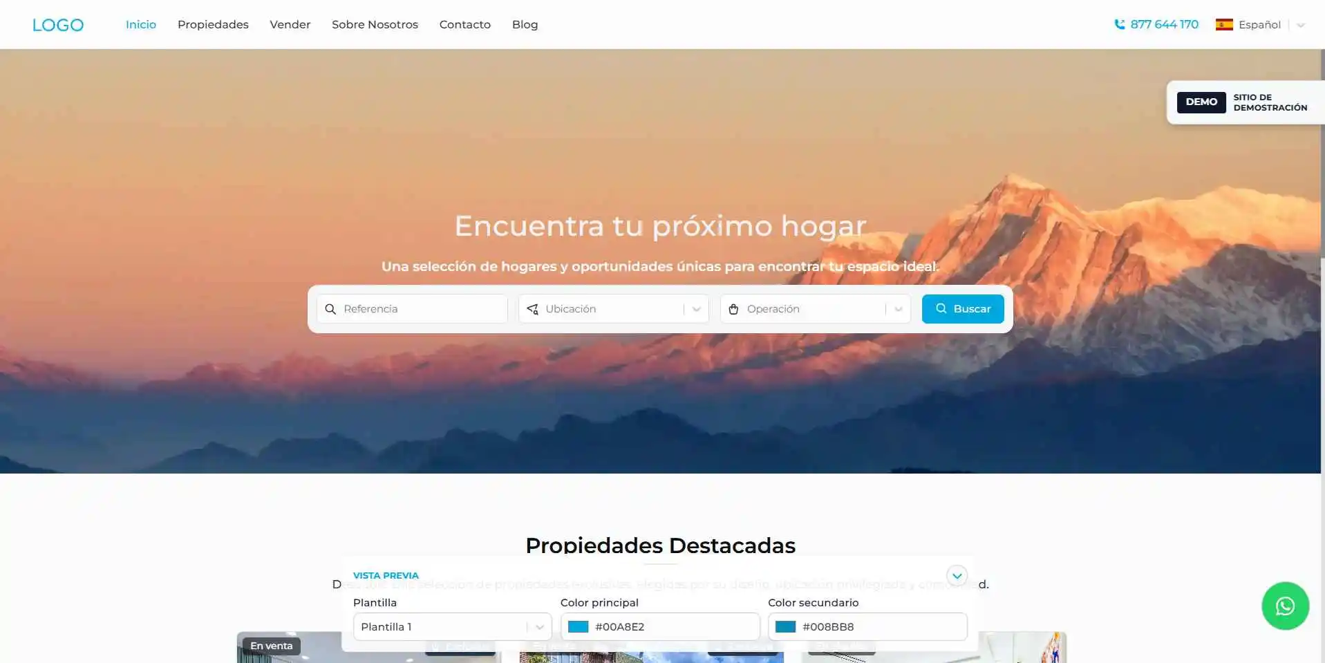 Real estate website preview